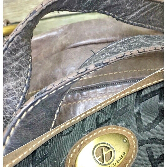 Francesco Biasia Taupe Brown Leather Shoulder Bag - Picture 8 of 8